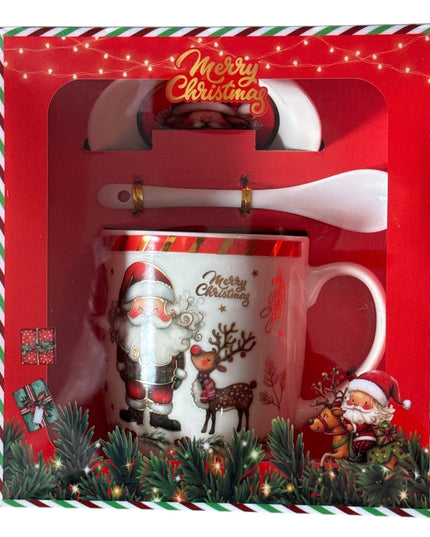 Set cadou Crăciun cană cu capac și linguriță HK2334B