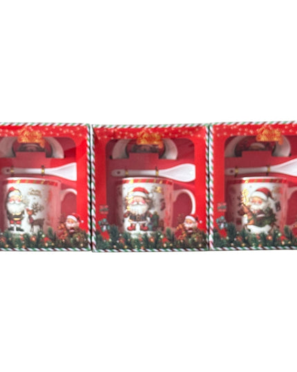 Set cadou Crăciun cană cu capac și linguriță HK2334B
