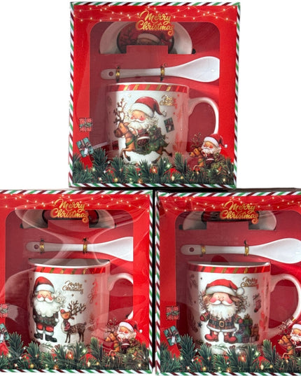 Set cadou Crăciun cană cu capac și linguriță HK2334B