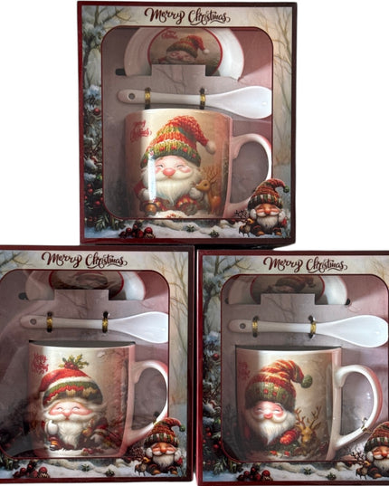 Set cadou Crăciun cană cu capac și linguriță HK2348B
