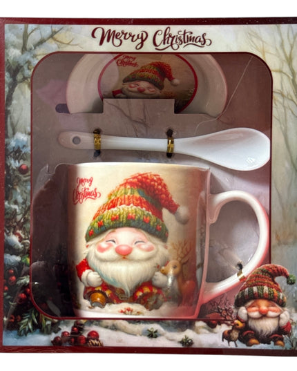 Set cadou Crăciun cană cu capac și linguriță HK2348B