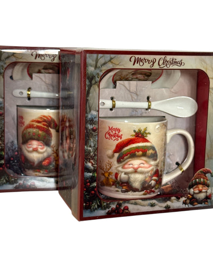 Set cadou Crăciun cană cu capac și linguriță HK2348B
