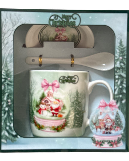 Set cadou Crăciun cană cu capac și linguriță HK2347B