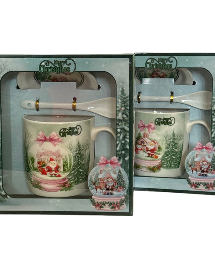 Set cadou Crăciun cană cu capac și linguriță HK2347B