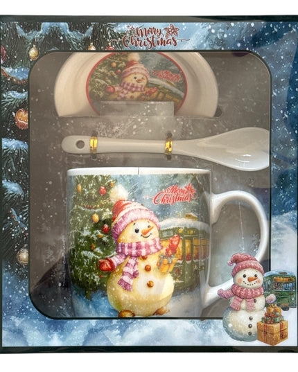 Set cadou Crăciun cană cu capac și linguriță HK2336B