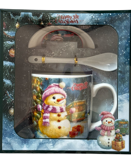 Set cadou Crăciun cană cu capac și linguriță HK2336B