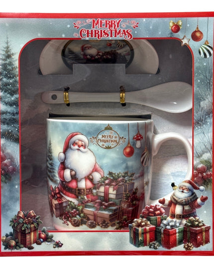 Set cadou Crăciun cană cu capac și linguriță HK2335B