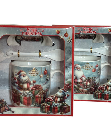 Set cadou Crăciun cană cu capac și linguriță HK2335B