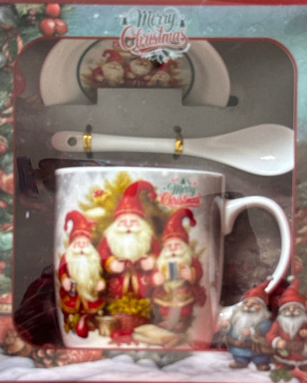 Set cadou Crăciun cană cu capac și linguriță HK2337B
