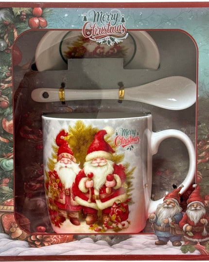 Set cadou Crăciun cană cu capac și linguriță HK2337B