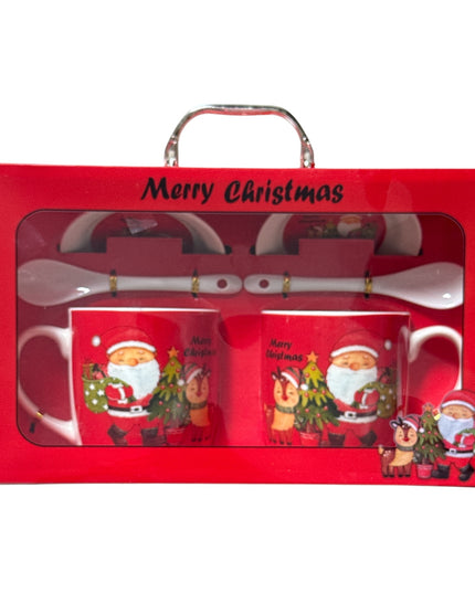 Set cadou Crăciun 2 căni cu capac și linguriță HK2007