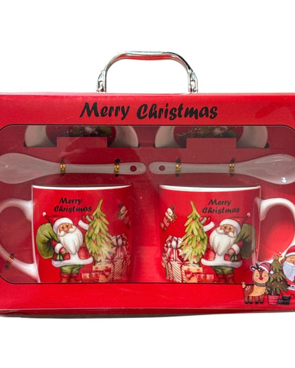 Set cadou Crăciun 2 căni cu capac și linguriță HK2007