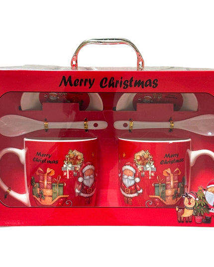 Set cadou Crăciun 2 căni cu capac și linguriță HK2007