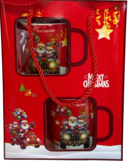 Set cadou Crăciun 2 căni cu linguriță CH63