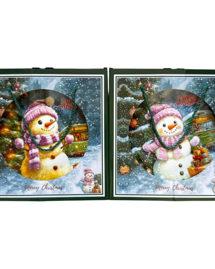 Set cadou Crăciun – farfurie decorativă + pungă cadou