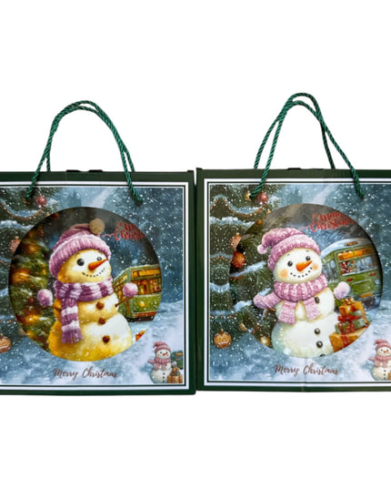 Set cadou Crăciun – farfurie decorativă + pungă cadou