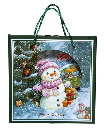 Set cadou Crăciun – farfurie decorativă + pungă cadou