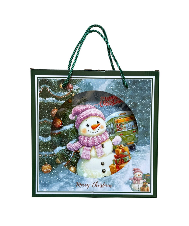 Set cadou Crăciun – farfurie decorativă + pungă cadou