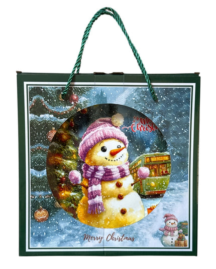 Set cadou Crăciun – farfurie decorativă + pungă cadou