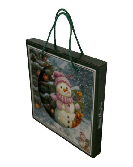 Set cadou Crăciun – farfurie decorativă + pungă cadou