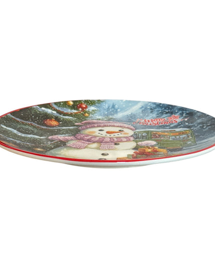 Set cadou Crăciun – farfurie decorativă + pungă cadou