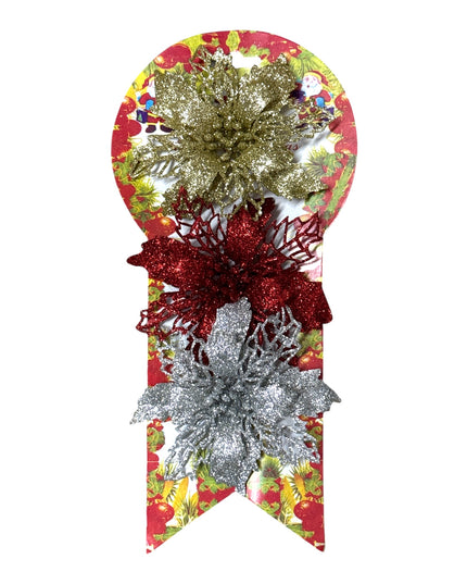 Ornament Floare Crăciun 3/set 11cm