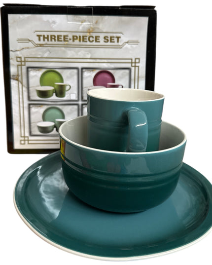 Set cadou 3 Piese din Ceramică – Sweet Life – Farfurie, Bol și Cană