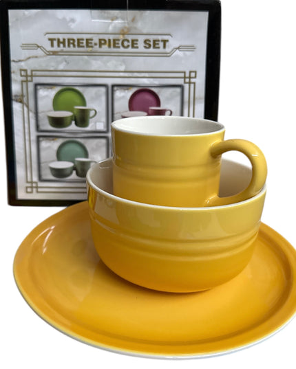 Set cadou 3 Piese din Ceramică – Sweet Life – Farfurie, Bol și Cană