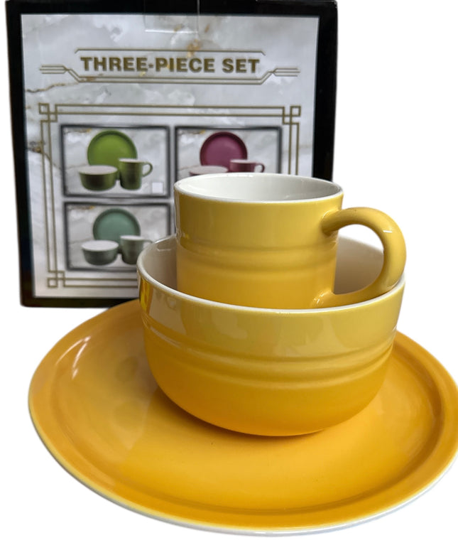 Set cadou 3 Piese din Ceramică – Sweet Life – Farfurie, Bol și Cană