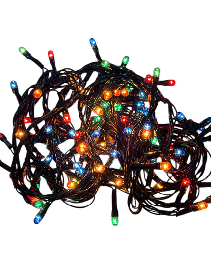 Instalație luminoasă decorativă 100 LED-uri multicolor, negru