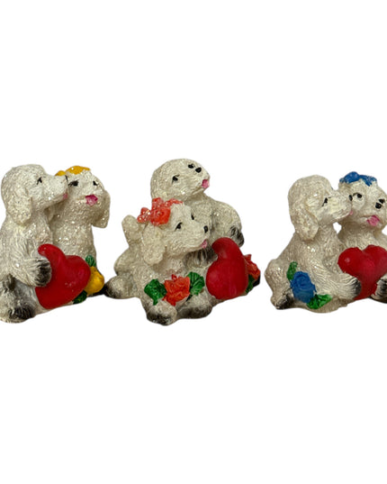 Căței albi cu inimă 4/set. 4cm