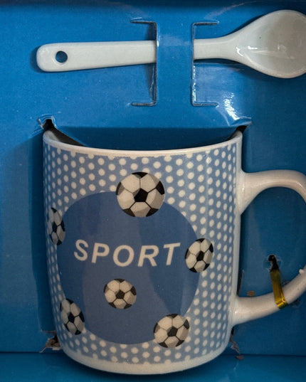 Set cadou cană cu linguriță Football ZH235