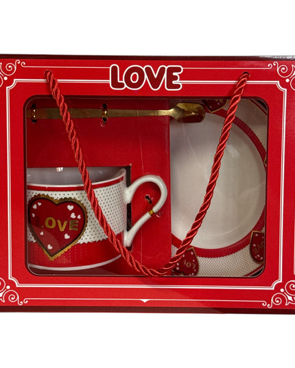 Set cadou ceașcă și farfurie cu linguriță HM192-1