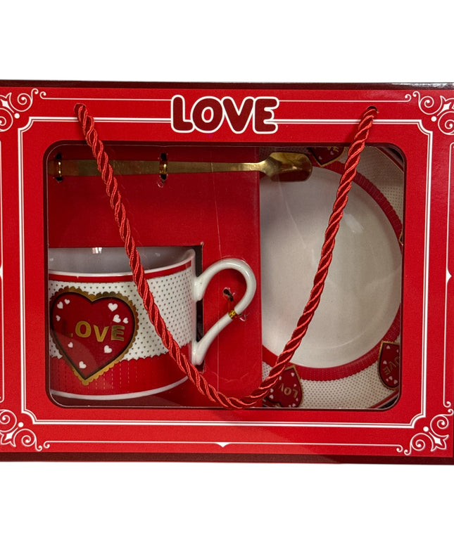 Set cadou ceașcă și farfurie cu linguriță HM192-1