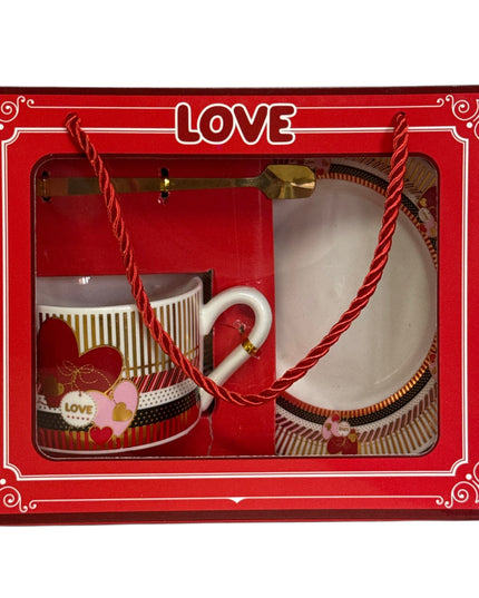 Set cadou ceașcă și farfurie cu linguriță HM192-1