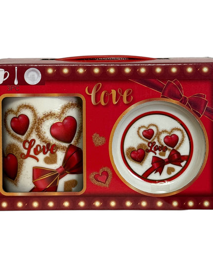 Set cadou cană Love cu linguriță 300ml Q10