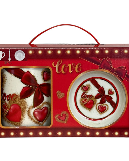 Set cadou cană Love cu linguriță 300ml Q10