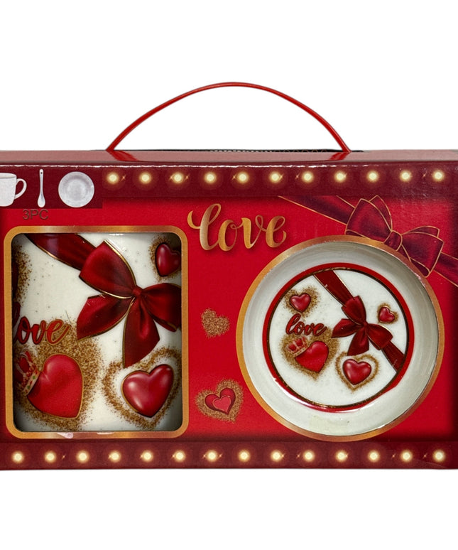 Set cadou cană Love cu linguriță 300ml Q10