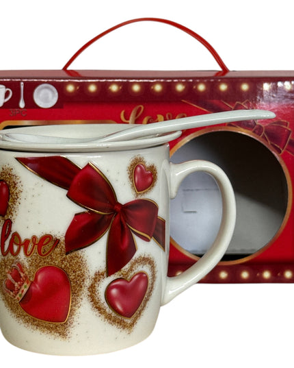 Set cadou cană Love cu linguriță 300ml Q10