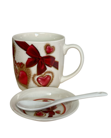 Set cadou cană Love cu linguriță 300ml Q10