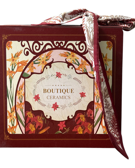 Set cadou 6 boluri Boutique din ceramică cu lingurițe cod1113-6