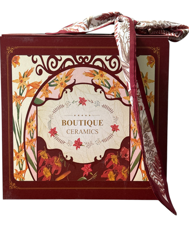 Set cadou 6 boluri Boutique din ceramică cu lingurițe cod1113-6