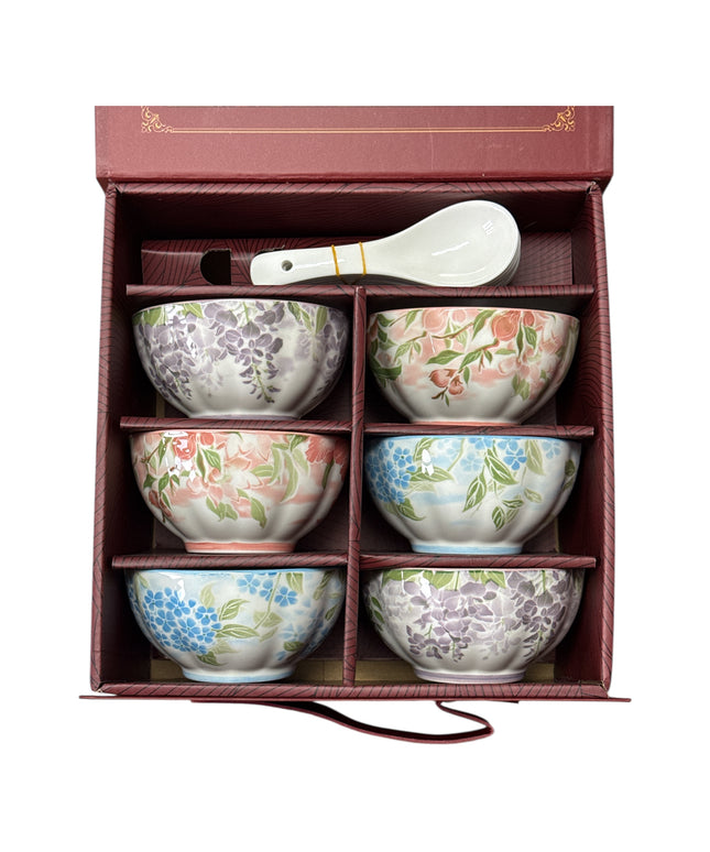 Set cadou 6 boluri Boutique din ceramică cu lingurițe cod1113-6