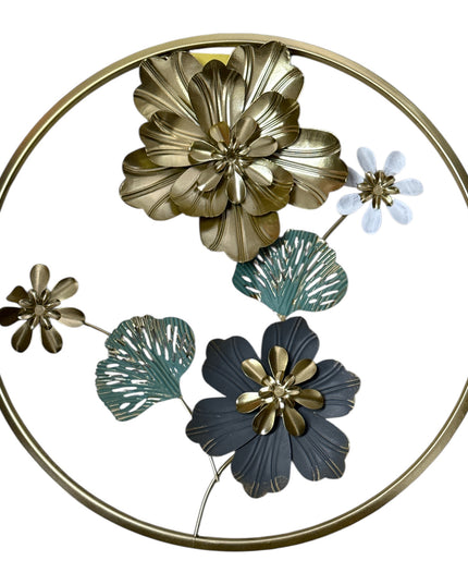 Ornament metalic 3D cu flori 45cm 1146-5
