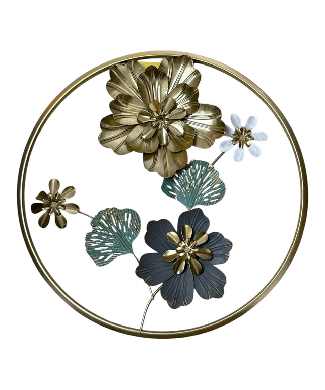 Ornament metalic 3D cu flori 45cm 1146-5