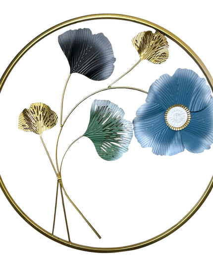 Ornament metalic 3D cu flori 60cm 1146-7