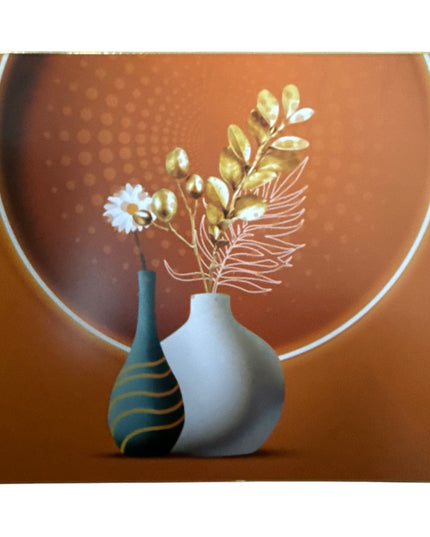 Tablou Decorativ -Vaze Moderne cu Accente Aurii 58x48cm cod 1148-3