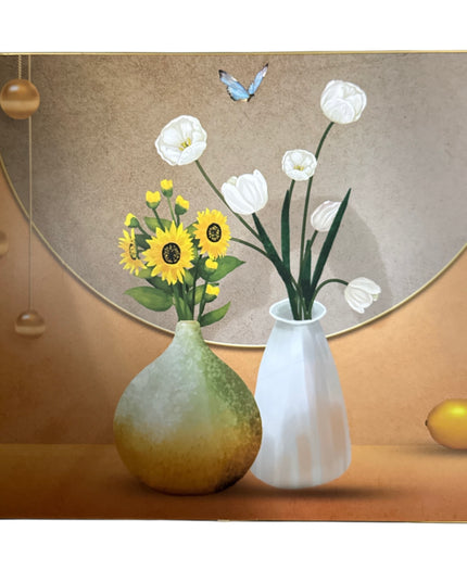 Tablou Decorativ -Flori în Vaze 58x48cm cod 1148-3