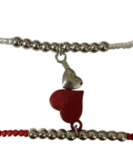 Set brățări Duo Inimă magnetică și șnur reglabil, Cod 1110-3