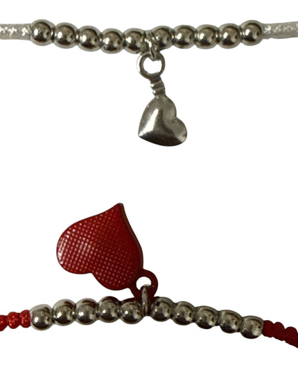 Set brățări Duo Inimă magnetică și șnur reglabil, Cod 1110-3